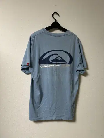 Quick silver 90s 00s 스카이블루 로고 티셔츠 구제 의류
