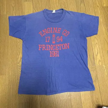 80s 70s 러셀 티셔츠 금색 택