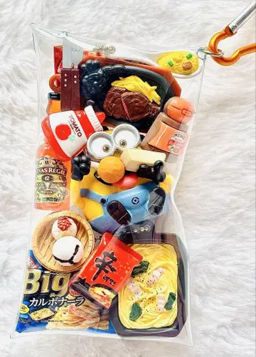 가챠 파우치 식사 요리 식욕이 좋은 미니언 미니어처