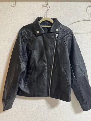 블랙 가죽 자켓 더블 라이더