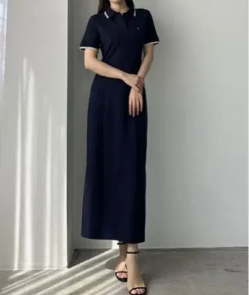 Louere 폴로 원피스 I 라인 네이비 M 사이즈