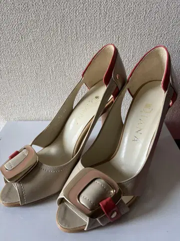 SALE DIANA 베이지&핑크 오픈토 하이힐