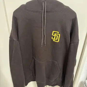 MLB 로고 자수 백 디자인 빅 실루엣 속기모 풀오버 후드티