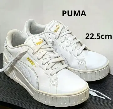 [청소 완료] PUMA 여성용 화이트 가죽 통굽 스니커즈 22.5cm