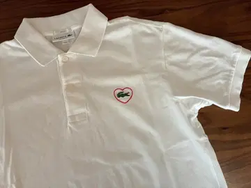 LACOSTE 라코스테 화이트 피케 셔츠 남성용 M 정가 17,600엔