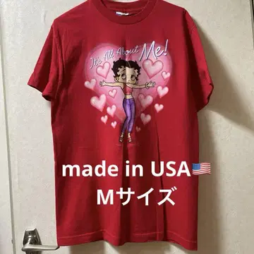 빈티지 베티 티셔츠 빨간색 USA M 사이즈