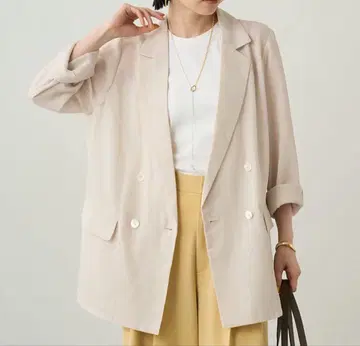 LOUNGEDRESS 라운지 드레스 린넨 라이크 시어 자켓 아이보리