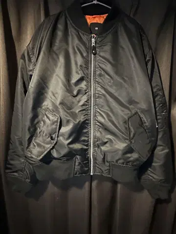 H&M 블랙 MA-1 플라이트 자켓