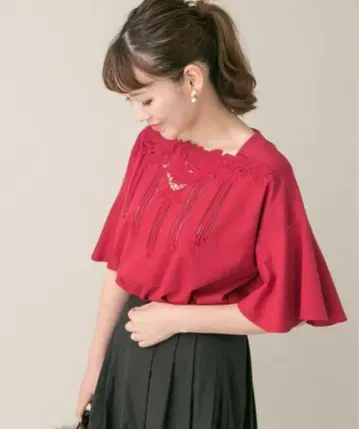 어반 리서치 ROSSO 레이스 자수 티셔츠 컷 티셔츠 상의