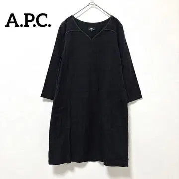 아페쎄 크롭 소매 원피스 (XS) 작은 사이즈 무릎 기장 격자 무늬 안감