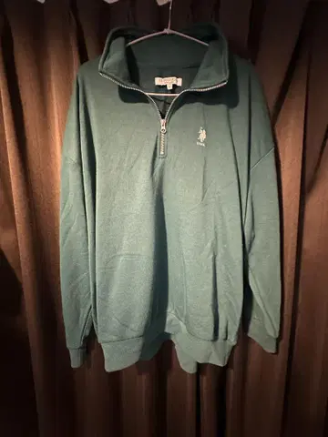 U.S. POLO ASSN. 하프 지퍼 트레이닝복 L 사이즈 다크 그린