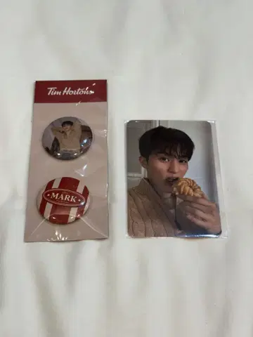 NCT 마크 팀 호튼스 트레이딩 카드 배지 도넛 콜라보 공식