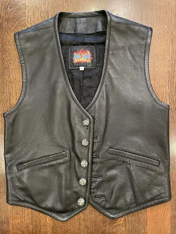 희귀 미국 한정판 빌 월 가죽 이탈리아 XTC 가죽 LV-MENSVEST
