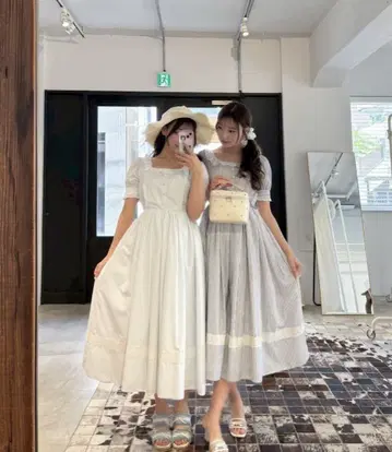 me roir 미로와르 스트라이프 언니 OP 원피스