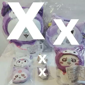 6개 치이카와 (먼작귀) 산리오 모몽가 쿠로미 미니백 헤어 클립 마스코트