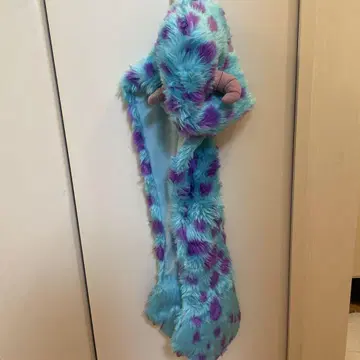 캐릭터 귀도리 모자 파랑 보라색