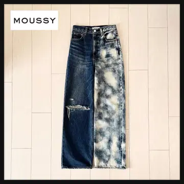 MOUSSY 마우지 루즈 스트레이트 와이드 데님 청바지 타이다이