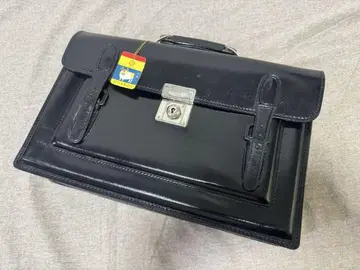 미사용품 쇼와 레트로 학생 가방 블랙 열쇠 포함