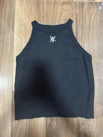 WOOALONG 블랙 슬리브리스 컷 티셔츠 M
