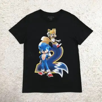 SONIC2 SEGA 소닉 2 세가 테일즈 티셔츠 영화 블랙 M