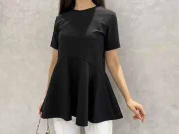 프리미어 베닐 블랙 플레어 디자인 티셔츠