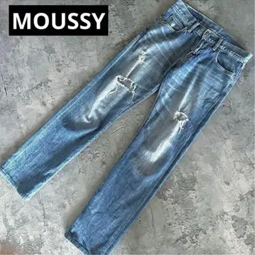 MOUSSY 마우지 데미지 가공 크러쉬 데님 청바지 사이즈 23