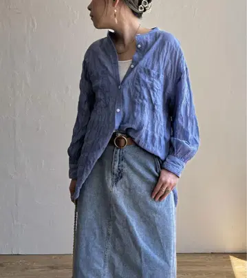 백 셔링 롱 셔츠