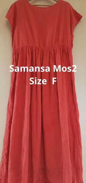 Samansa Mos2 오렌지 반팔 롱 원피스 F