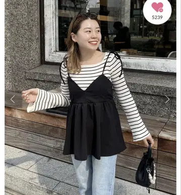 prose verse MOMO 어깨 리본 V 넥 페플럼 뷔스티에 M