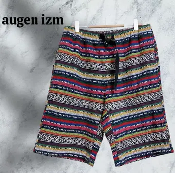 'augeh izm' 하프 팬츠 [M] 블랙 에스닉 무늬/동양인
