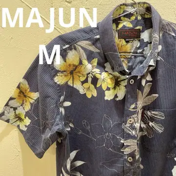 MAJUN 마준 카리유시 의류 꽃무늬 반팔 알로하 셔츠 M 사이즈