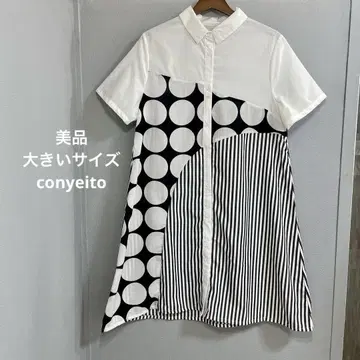 H 새상품급 빅 사이즈 conyeito 도트 원피스