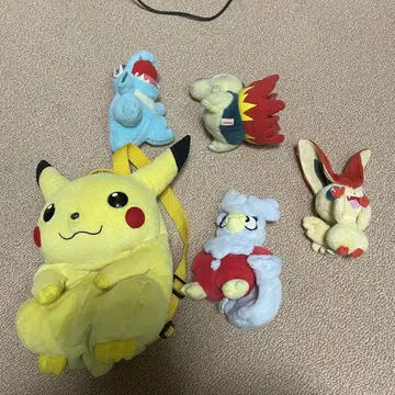 포켓몬 봉제 인형 세트 & 피카츄 백팩형 봉제 인형 약 20cm