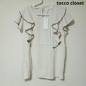 tocco closet 프릴 슬리브리스 블라우스 미사용품