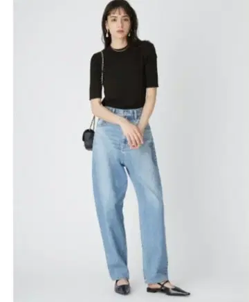 라이트 블루 와이드 레그 데님