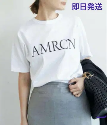 Deuxieme Classe 아메리카나 AMRCN 티셔츠 화이트