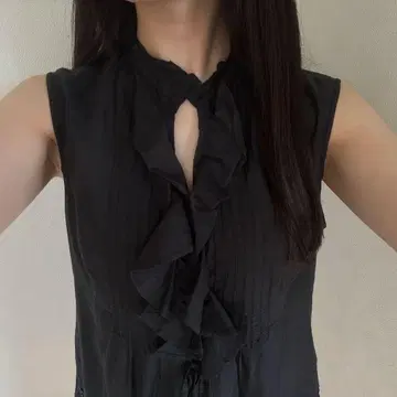Armani Jeans 블랙 슬리브리스 셔츠 44