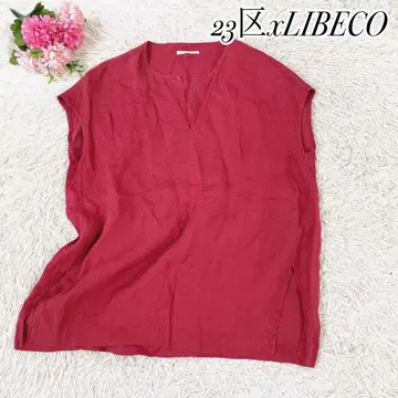 23구 x LIBECO 슬리브리스 린넨 100% 컷 티셔츠 블라우스 38