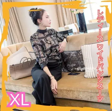여성용 와이드 팬츠 수트 세트 (XL) 결혼식, 경사, 고급 팬츠 드레스