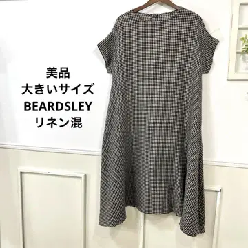 새상품급 빅 사이즈 BEARDSLEY 린넨 혼방 체크 원피스