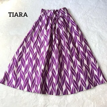 TIARA 티아라 리프 프린트 개더 스커트