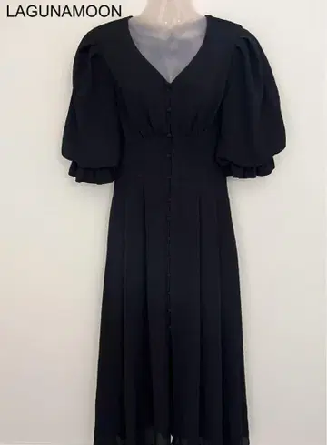 LAGUNAMOON 프론트 버튼 크레이프 원피스