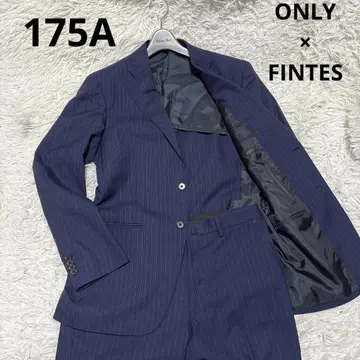 고급 원단] ONLY 네이비 스트라이프 비즈니스 정장 FINTES