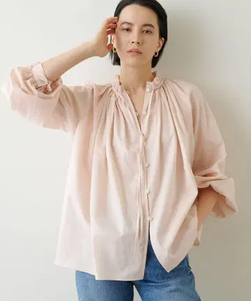 택 포함 미사용 새상품 볼륨 블라우스