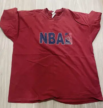 90's NBA 로고 티셔츠 레드 크림슨