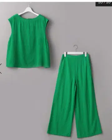 FREAK'S STORE 린넨 레이온 슬리브리스 셋업 S size