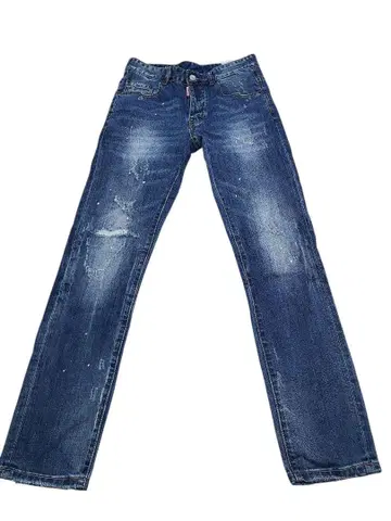 DSQUARED2 데미지 가공 스트레이트 청바지