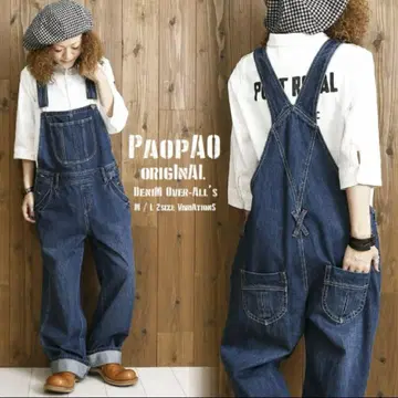 PAOPAO 데님 오버롤 USED-네이비