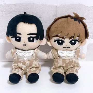 스노우 칠 의류 2개 세트 꽃무늬 서스펜더 베이지 브라운