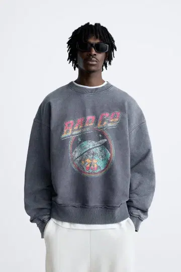 ZARA BAD Co 그래픽 스웨트 셔츠